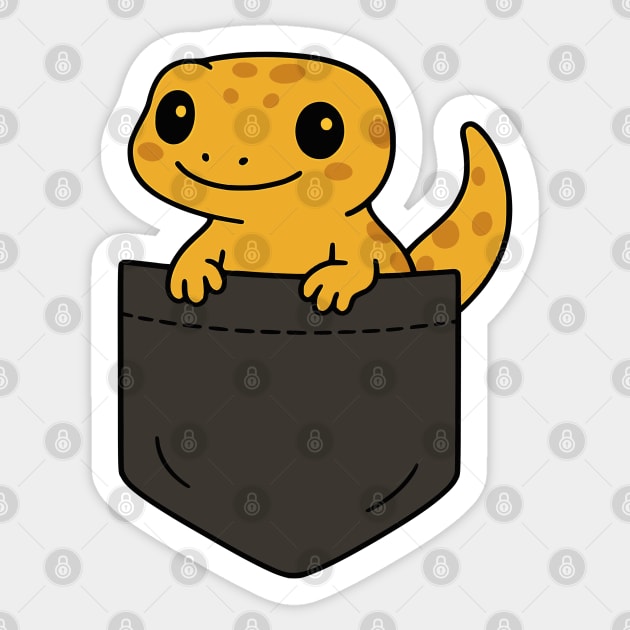 Funny Gecko Pocket Pal Reptile Lover Cute Lizard Art Sticker by Yesteeyear